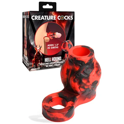 creature cocks hell hound 27 silicone penis sleeve ball stretcher