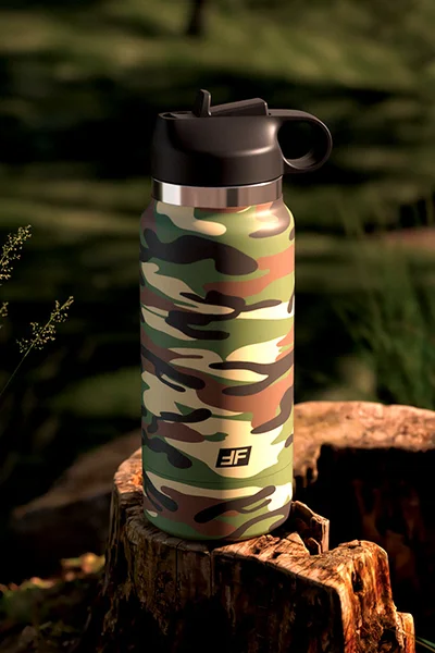 PDX Plus Fap Flask Happy Camper 9.4" Discreet Water Bottle Stroker