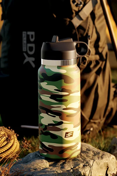 PDX Plus Fap Flask Happy Camper 9.4" Discreet Water Bottle Stroker
