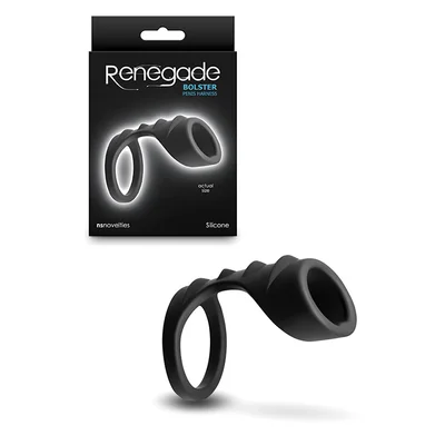 nsnovelties renegade bolster 37 penis harness with cock ring textured sheath