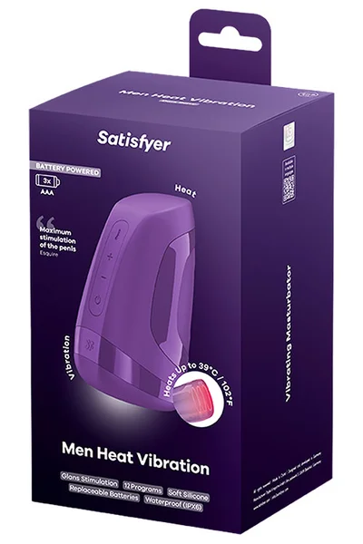 Satisfyer Men Heat 5.5" Battery Operated Warming & Vibrating Masturbator — image 7 of 13