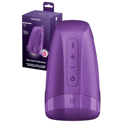 satisfyer men heat 55 battery operated warming vibrating masturbator