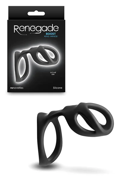nsnovelties Renegade Boost 4.3" Penis Harness with Cock Ring & Textured Sheath — image 3 of 4