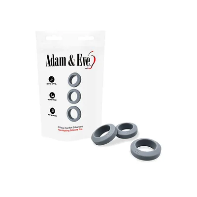 adam and eve silicone 3 piece cock ring set