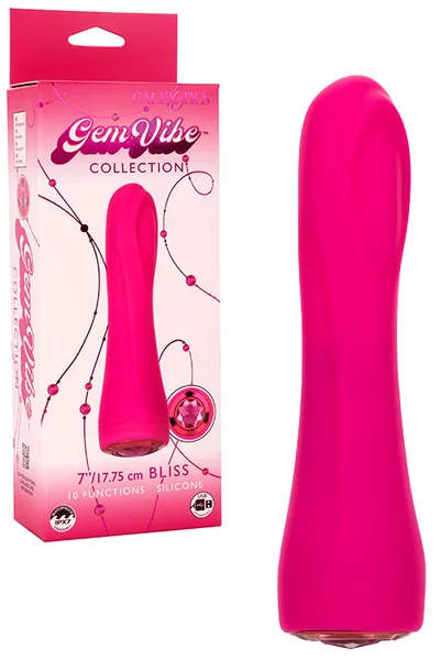 Calexotics Bliss 7" Silicone Classic Vibrator with Gem Base — image 5 of 8