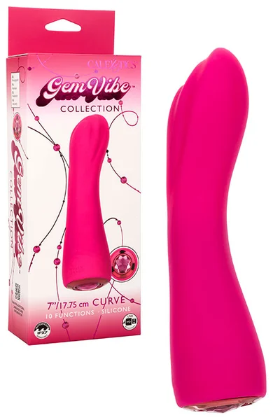 Calexotics Curve 7" Silicone G Spot Vibrator with Gem Base — image 5 of 8