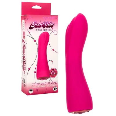 calexotics curve 7 silicone g spot vibrator with gem base