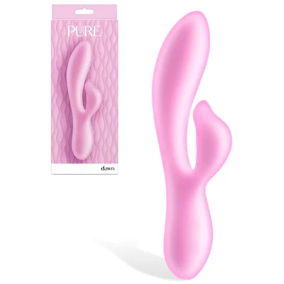 nsnovelties pure dawn dual layered silicone 71 rabbit vibrator