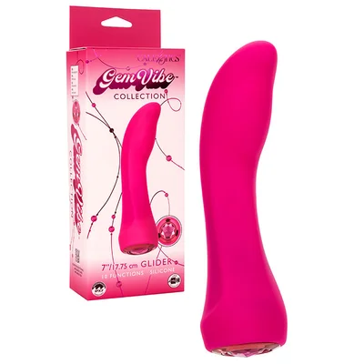 calexotics glider 7 silicone g spot vibrator with gem shaped base