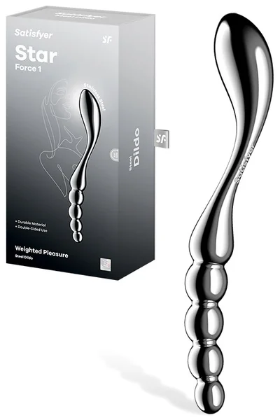 Satisfyer Star Force 1 S Shaped 8.2" Stainless Steel Dildo — image 6 of 10