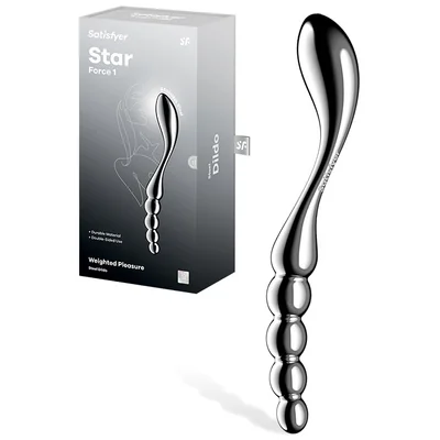 satisfyer star force 1 s shaped 82 stainless steel dildo