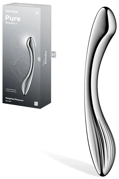 Satisfyer Pure Gravity 1 Weighted 8.6" Stainless Steel Dildo — image 5 of 8