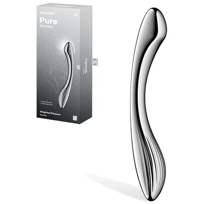 satisfyer pure gravity 1 weighted 86 stainless steel dildo