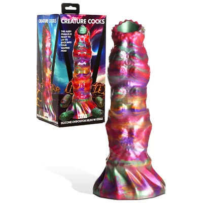 creature cocks larva 9 silicone ovipositor dildo with 4 eggs