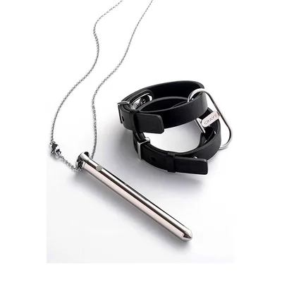 crave classic pleasure vibrating necklace wrist cuffs set