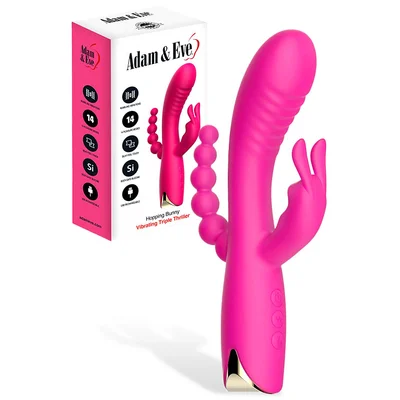 adam and eve hopping bunny 85 triple stimulation rabbit vibrator