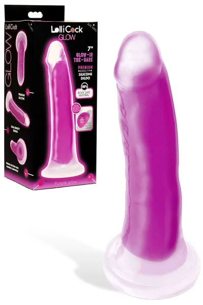 XR Brands 8.2" Glow In The Dark Silicone Dildo with Balls — image 4 of 6
