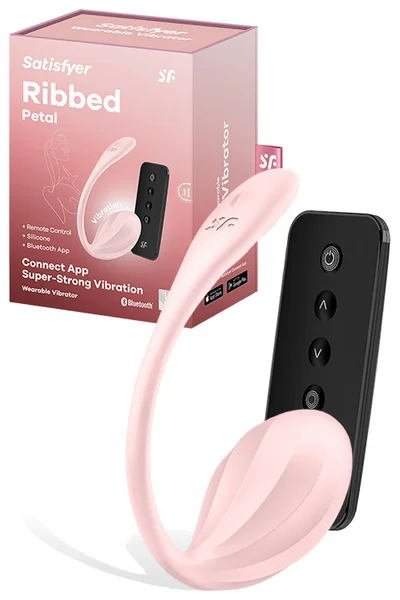 Satisfyer Ribbed Petal App Compatible 9" Wearable Vibrating Egg with Remote Control — image 11 of 15