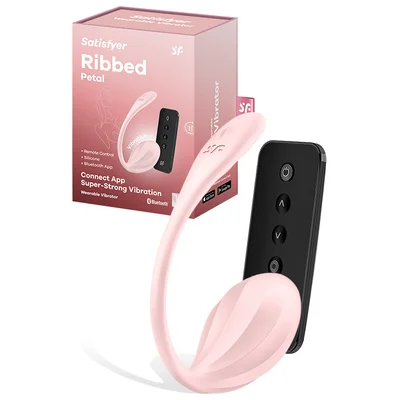 satisfyer ribbed petal app compatible 9 wearable vibrating egg with remote control