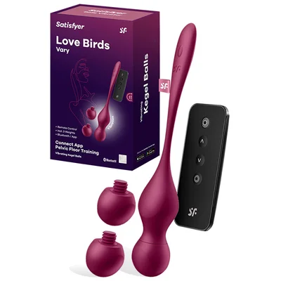 satisfyer love birds vary app remote controllable 87 vibrating weighted kegel balls