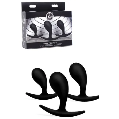 master series dark droplets 3 piece curved anal training kit