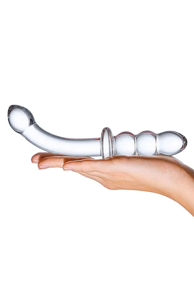 Glas 8" Ribbed G Spot Dual Ended Glass Dildo — image 5 of 5