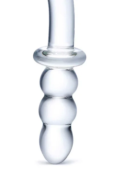 Glas 8" Ribbed G Spot Dual Ended Glass Dildo — image 3 of 5