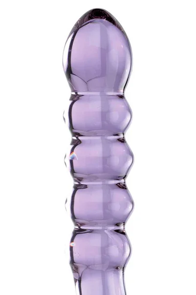 Glas Purple Rain 8.5" Ribbed Glass Dildo — image 2 of 3