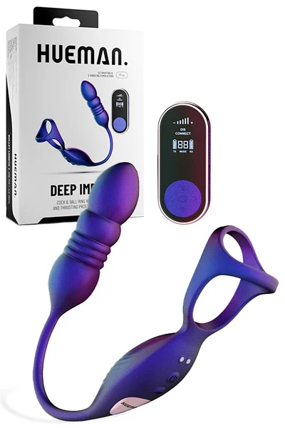 Hueman Deep Impact 9.6" Cock & Ball Ring With Thrusting Prostate Stimulator & Remote Control — image 11 of 15
