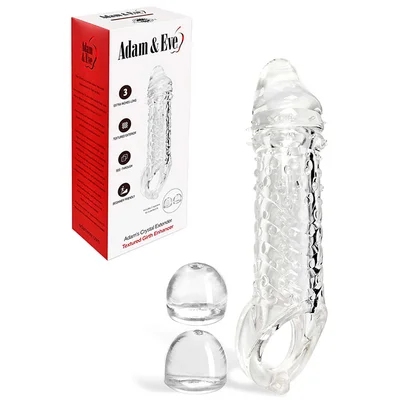 adam and eve adams crystal 9 penis extension with ball strap