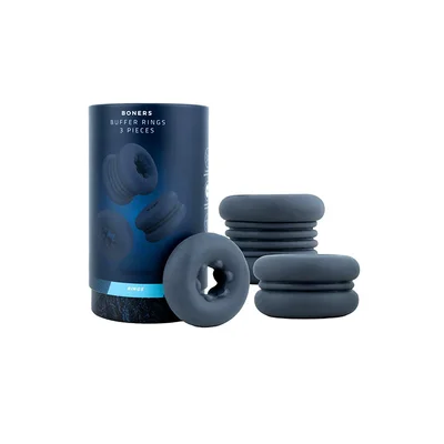 boners soft buffer cock rings 3 piece set