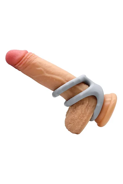 Adam and Eve Adam's 2.7" Triple Ring Ridged Silicone Cock And Ball Cage — image 4 of 4