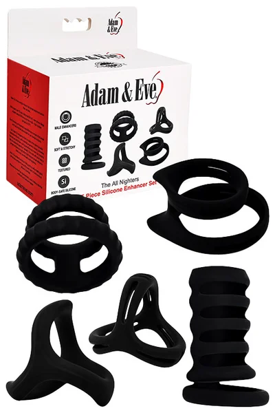 Adam and Eve The All Nighters 5 Piece Silicone Penis Enhancer Set — image 5 of 8