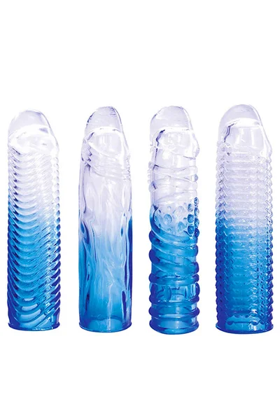 Adam and Eve Sapphire 4 Piece 6.5" Penis Sleeve Set — image 6 of 15