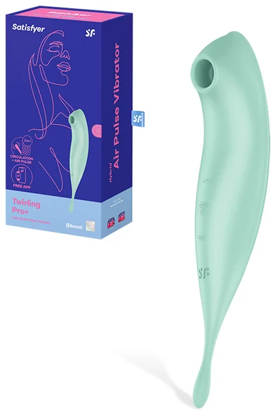 Satisfyer Twirling Pro Plus App Controllable Hybrid 8" Air Pulse Clitoral Stimulator — image 6 of 15