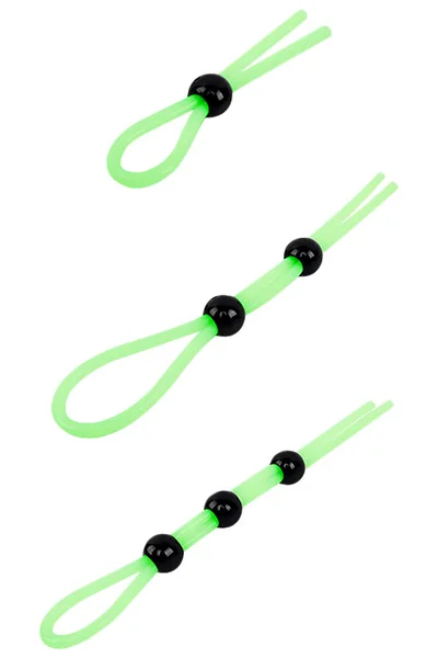 Adam and Eve Glow In The Dark Adjustable Lasso Cock Ring 3 Piece Set — image 2 of 4