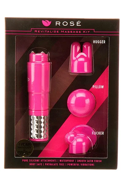 Blush Revitalize Bullet Vibrator with 3 Attachments — image 3 of 4