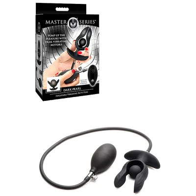 master series dark pearl inflatable remote controllable vibrating butt plug