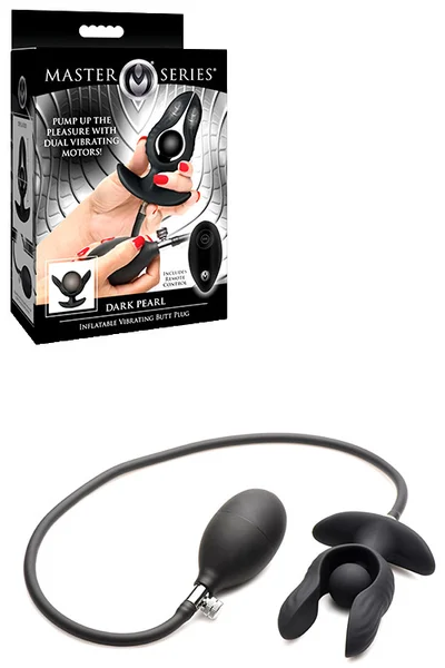 Master Series Dark Pearl Inflatable Remote Controllable Vibrating Butt Plug — image 6 of 10