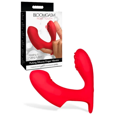 bloomgasm rose touch pulsing 4 silicone finger vibrator