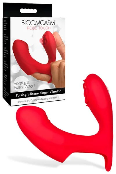 Bloomgasm Rose Touch Pulsing 4" Silicone Finger Vibrator — image 5 of 8