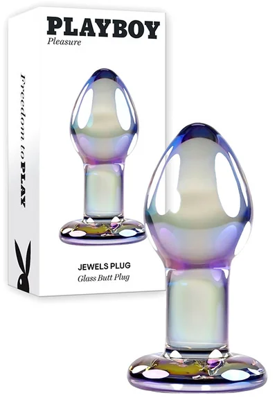 Playboy Jewels Plug 3.3" Glass Butt Plug — image 5 of 8