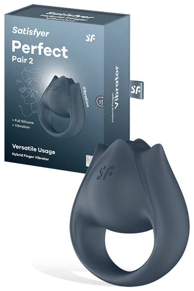 Satisfyer Perfect Pair 2 Hybrid 2.75" Finger Vibrator & Couples Ring — image 5 of 8