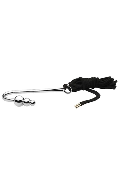 Master Series Roped Stainless Steel Beaded Anal Hook With Rope — image 2 of 4