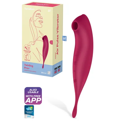 satisfyer twirling pro plus 87 2 in 1 clitoral stimulator with air pulse tech app control