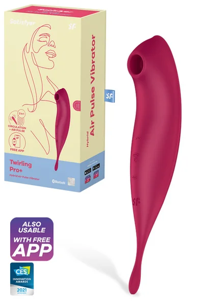 Satisfyer Twirling Pro Plus 8.7" 2 in 1 Clitoral Stimulator with Air Pulse Tech & App Control — image 7 of 12