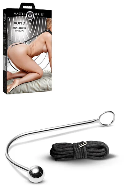 Master Series Roped Stainless Steel Anal Hook With Rope — image 7 of 12