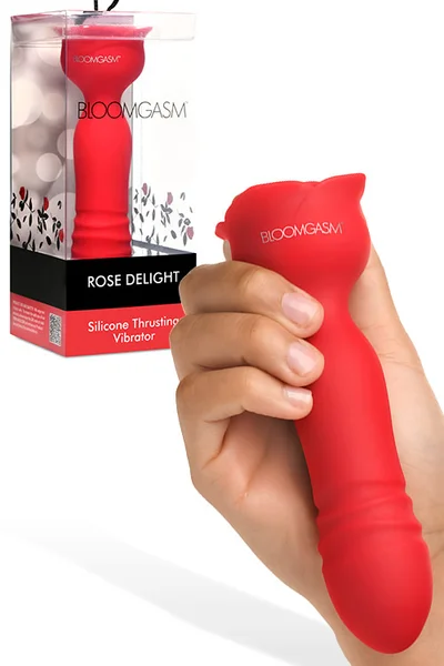 Bloomgasm Rose Delight 6.1" Silicone Thrusting Vibrator — image 6 of 10