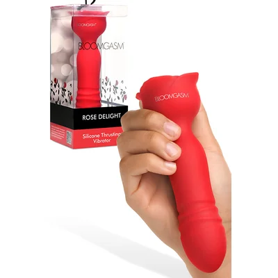 bloomgasm rose delight 61 silicone thrusting vibrator