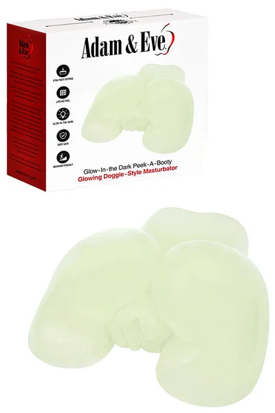 Adam and Eve Peek A Booty 7.75" Glow In The Dark Dual Entry Masturbator — image 5 of 8